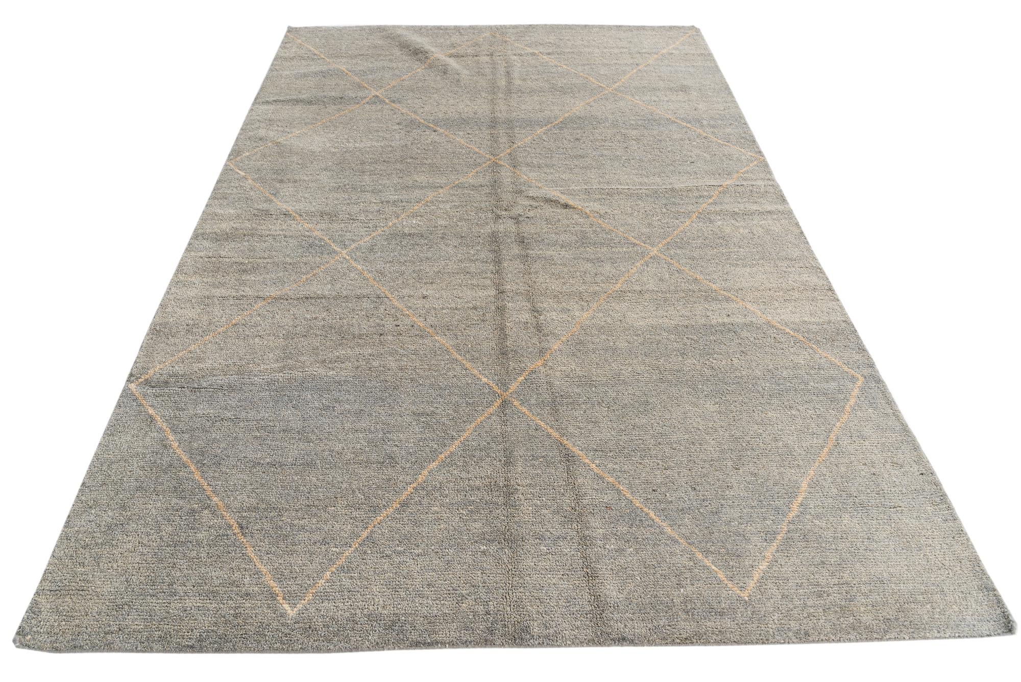 5' 6 x 8' 3 Hand Knotted Moroccan Wool Rug