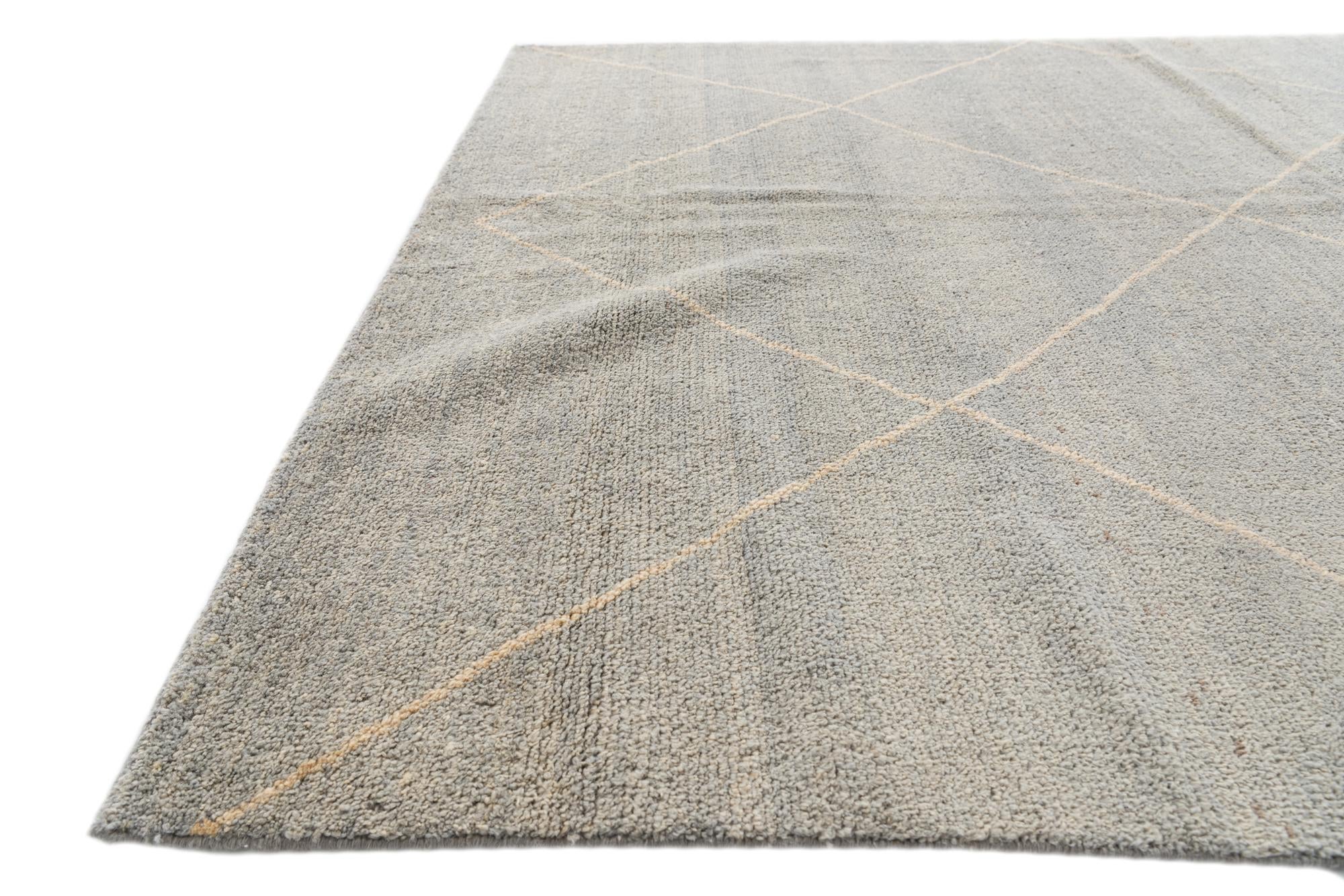 5' 6 x 8' 3 Hand Knotted Moroccan Wool Rug