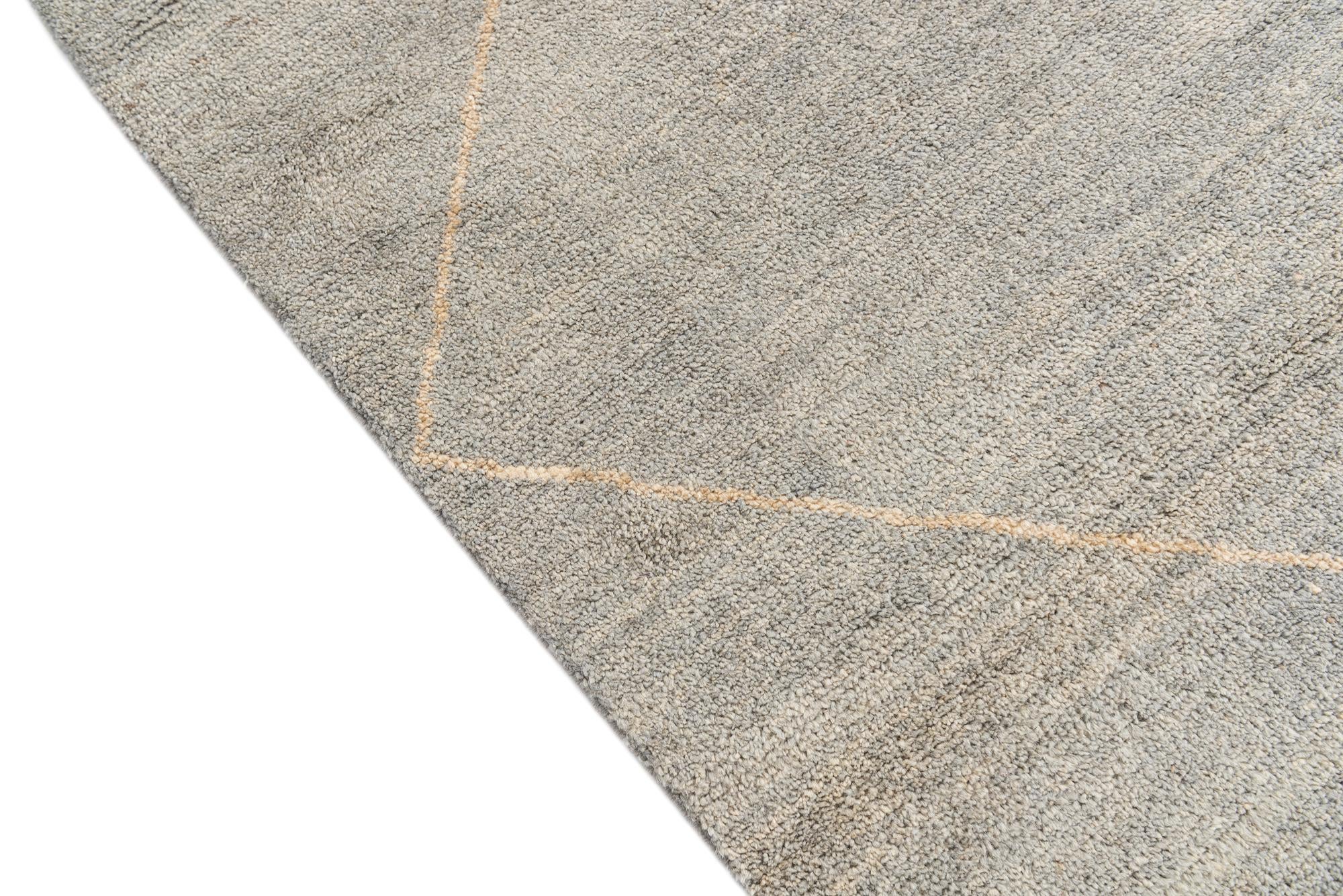 5' 6 x 8' 3 Hand Knotted Moroccan Wool Rug