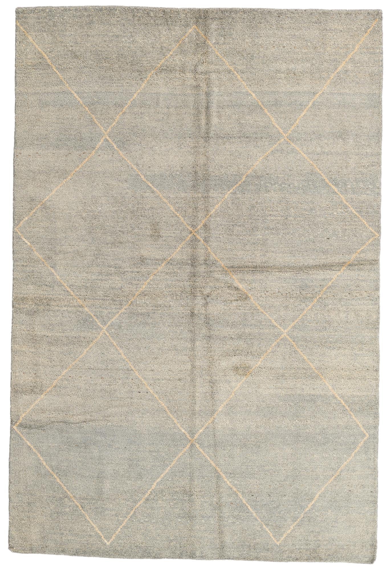 5' 6 x 8' 3 Hand Knotted Moroccan Wool Rug
