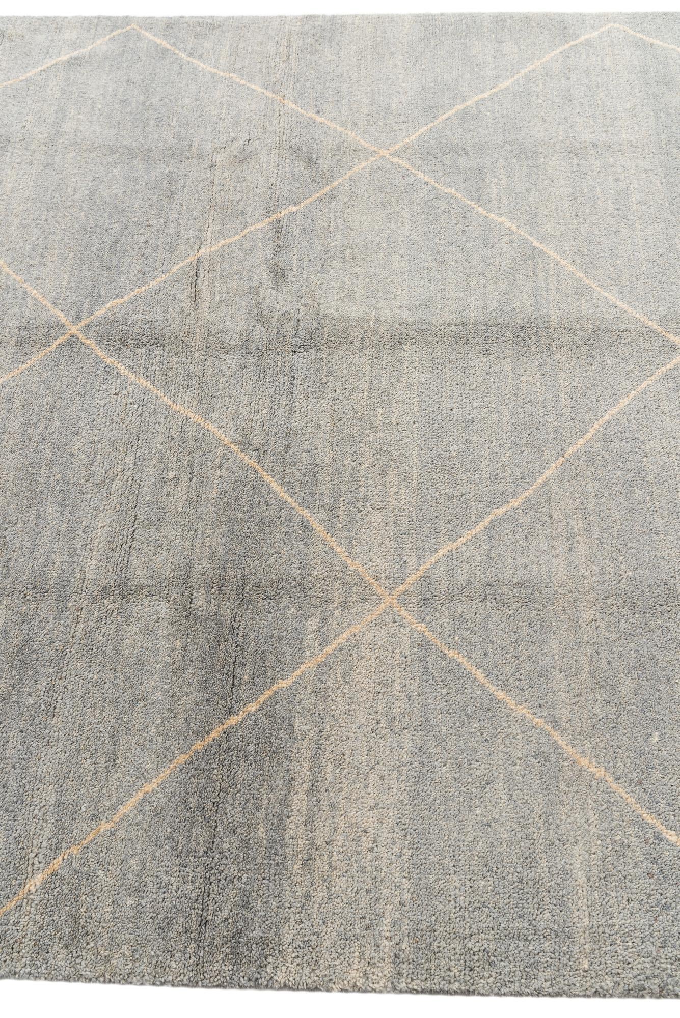 5' 7 x 8' Hand Knotted Moroccan Wool Rug