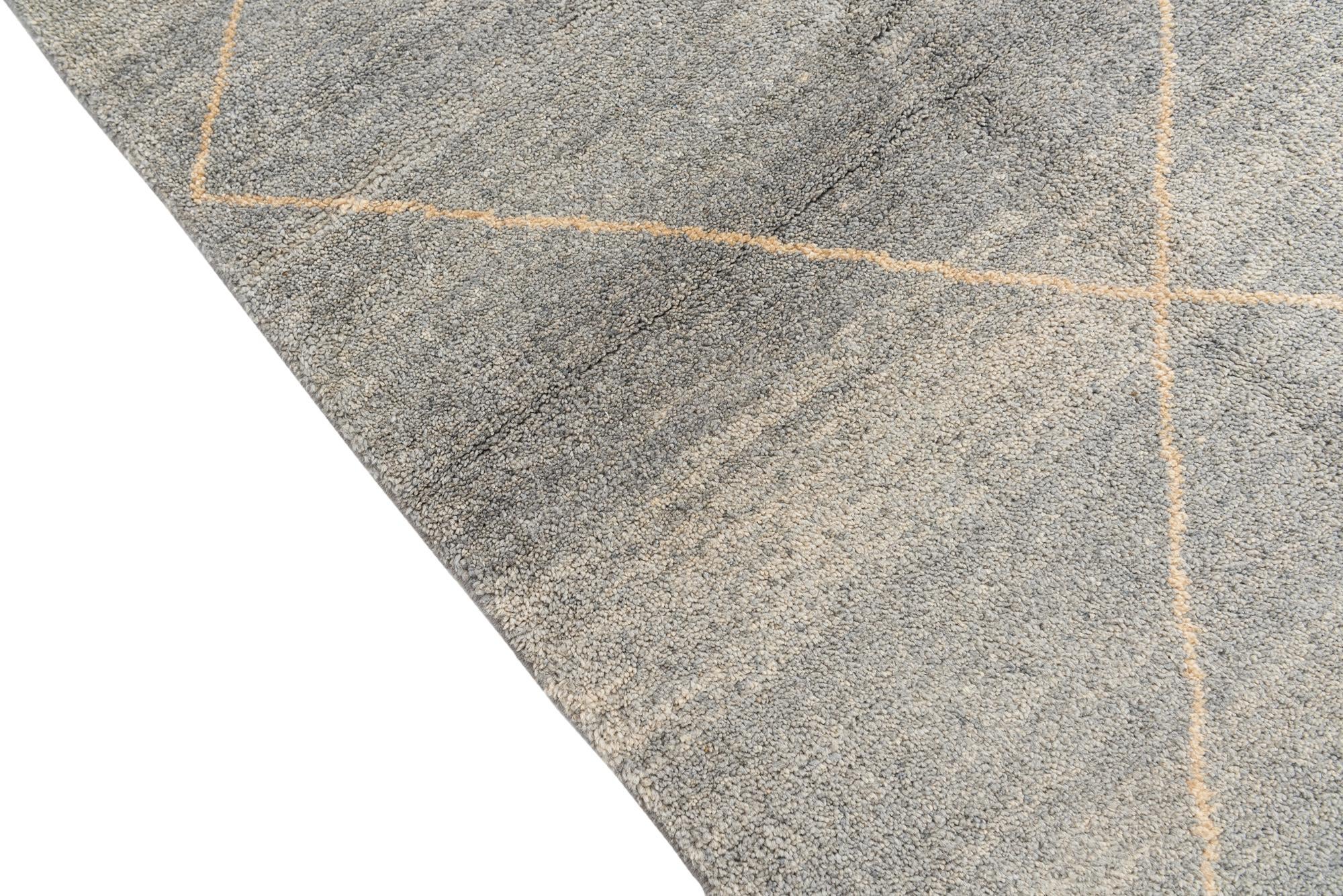 5' 7 x 8' Hand Knotted Moroccan Wool Rug