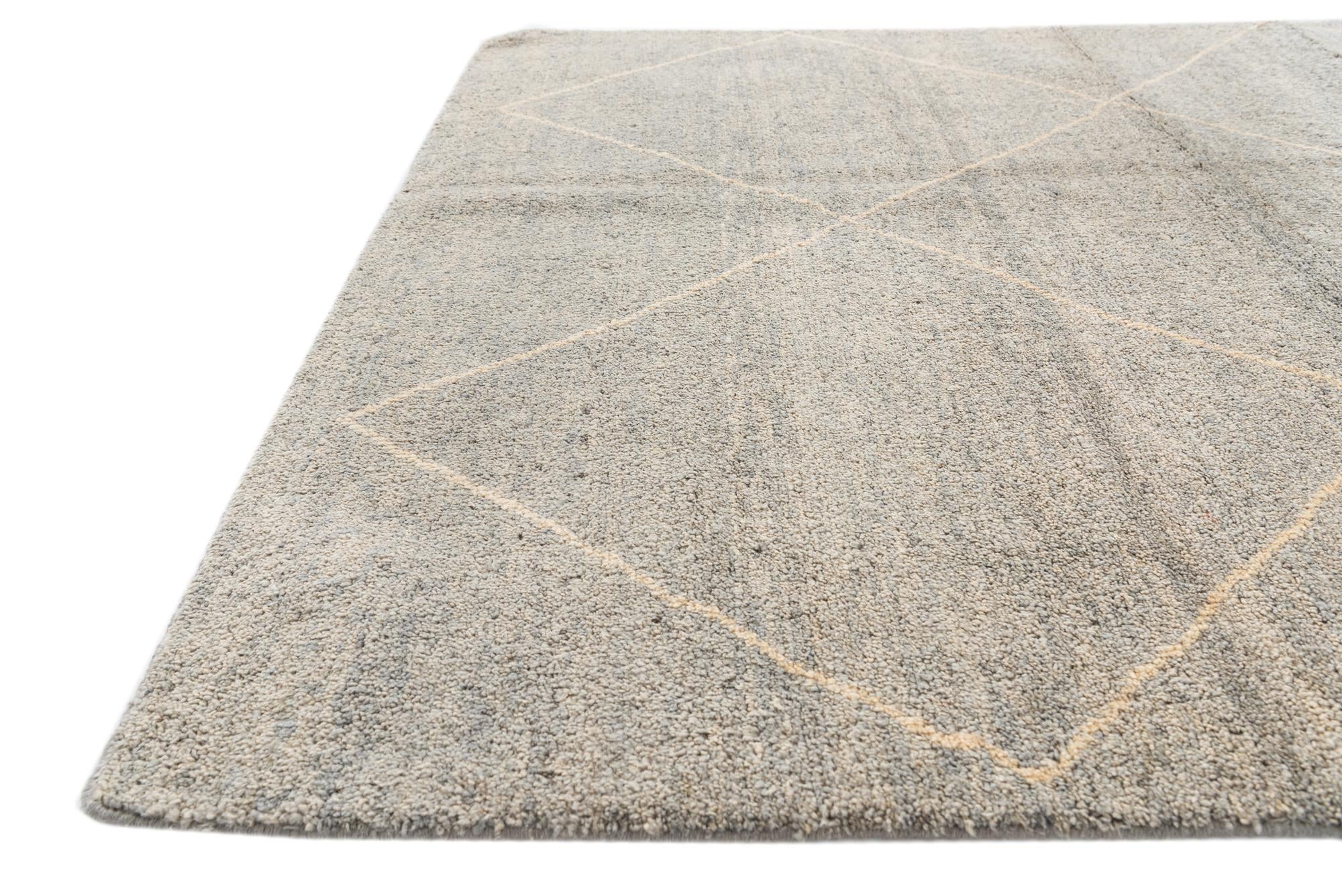 4' 8 x 6' 6 Hand Knotted Moroccan Wool Rug