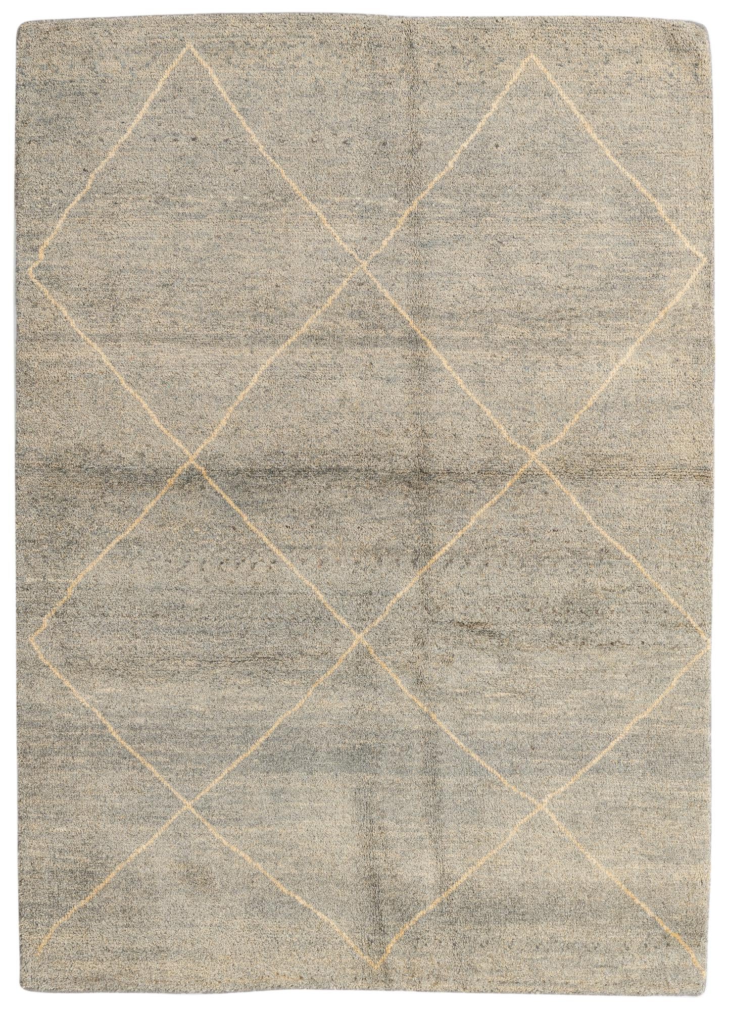 4' 8 x 6' 6 Hand Knotted Moroccan Wool Rug