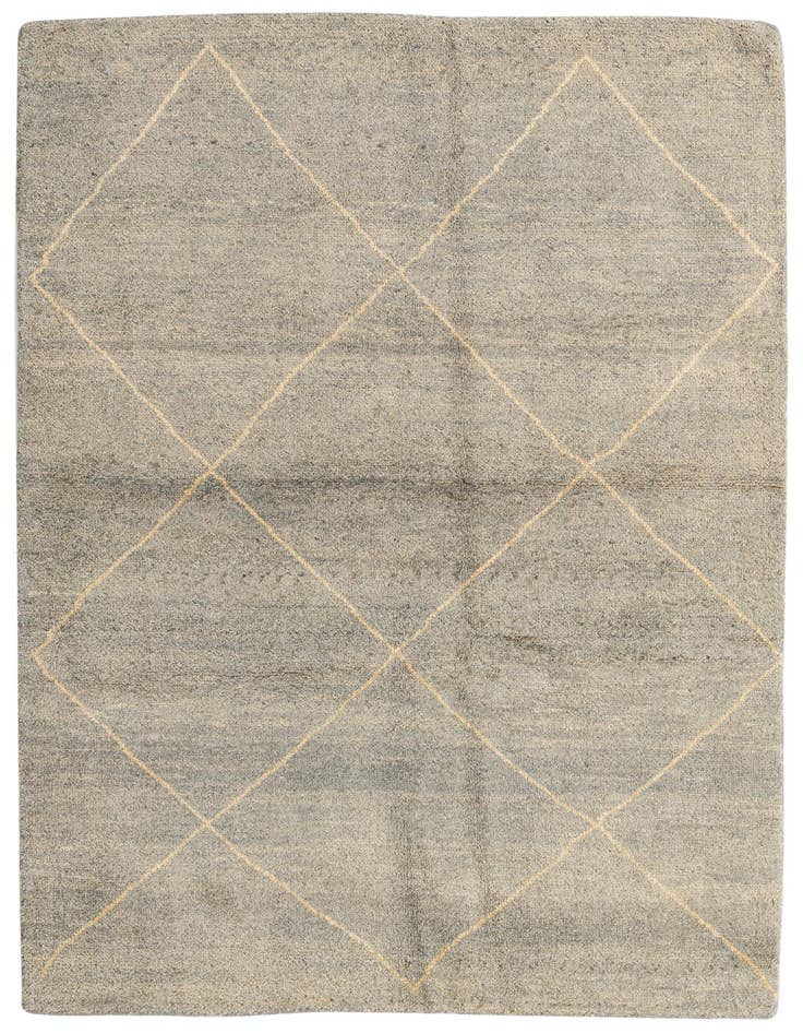 Detail image of 4' 8 x 6' 6 Hand Knotted Moroccan Wool Rug