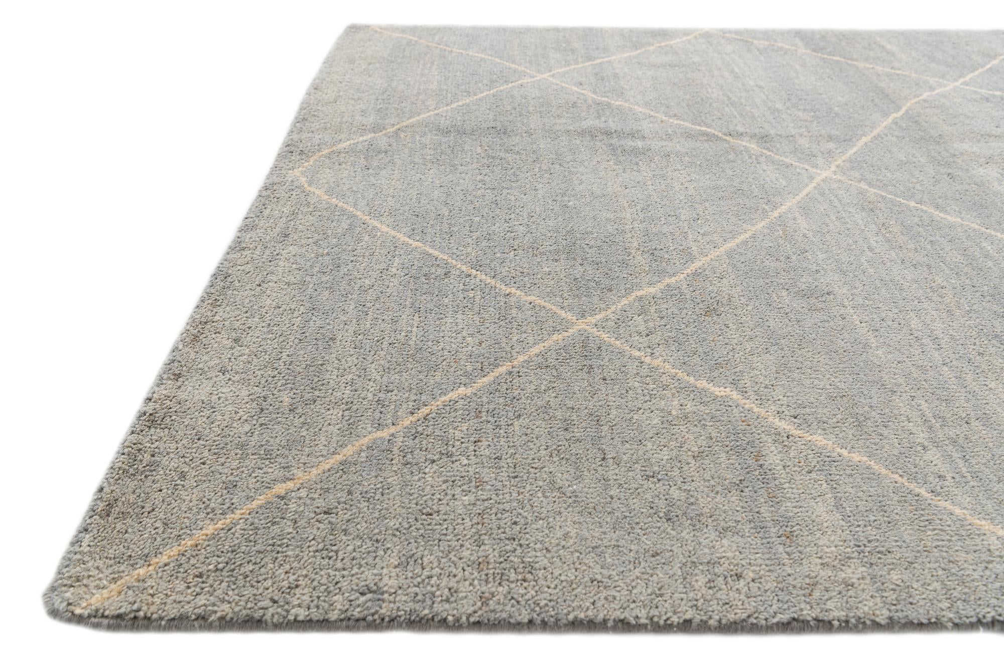 4' 8 x 6' 7 Hand Knotted Moroccan Wool Rug