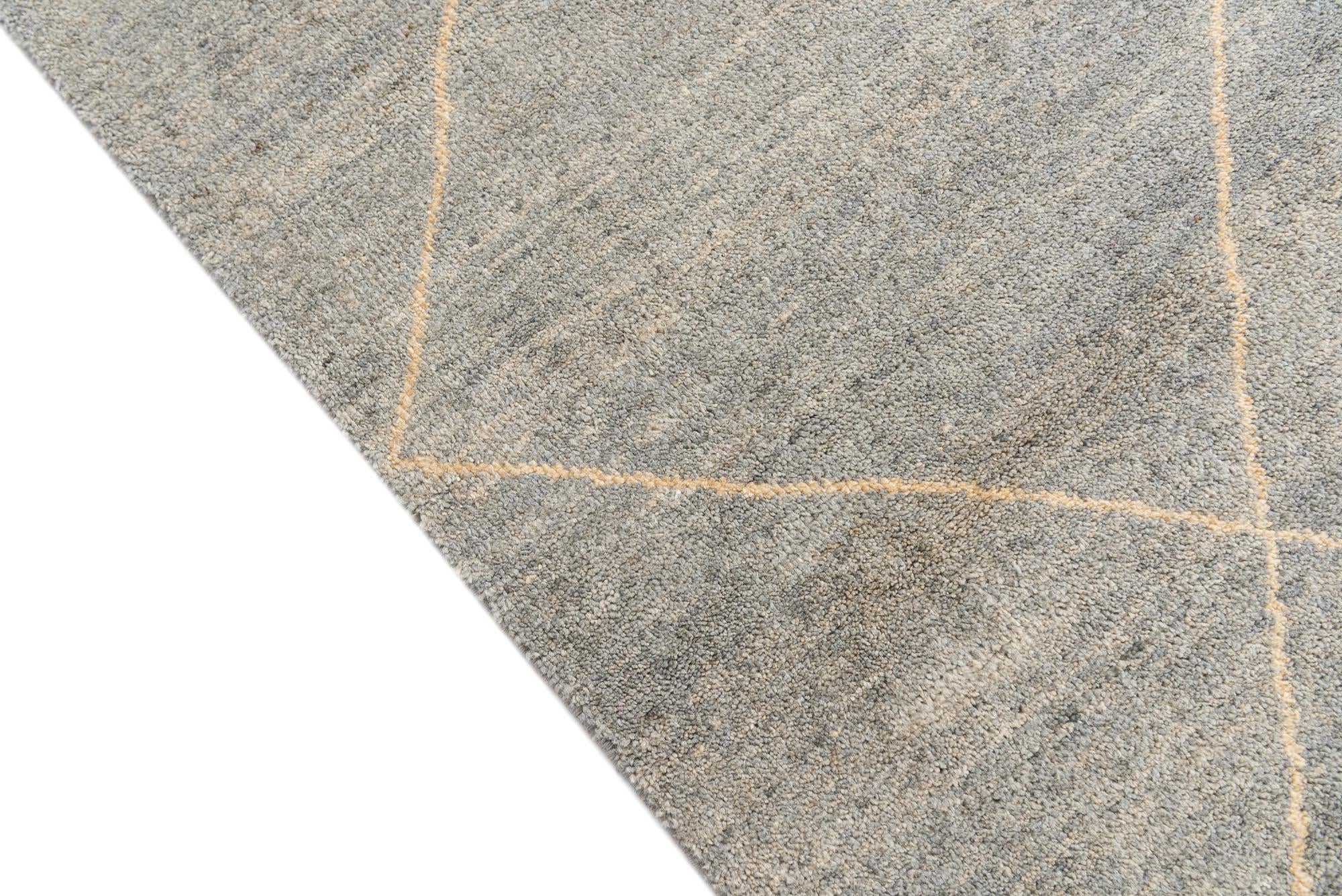 4' 8 x 6' 7 Hand Knotted Moroccan Wool Rug
