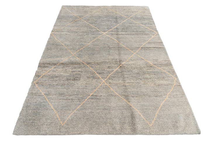 Detail image of 4' 6 x 6' 9 Hand Knotted Moroccan Wool Rug