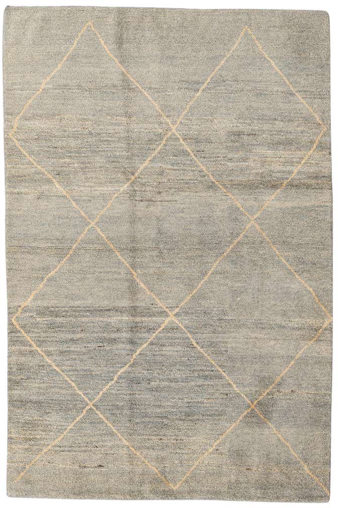 4' 6 x 6' 9 Hand Knotted Moroccan Wool Rug