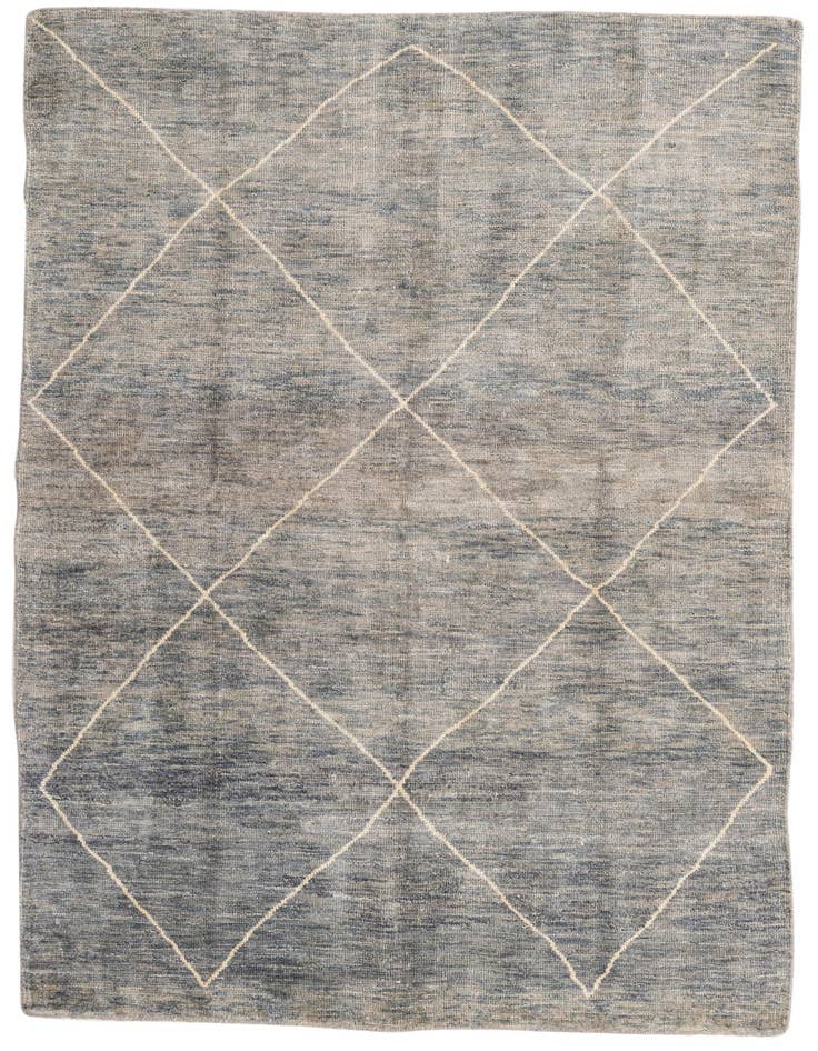 Detail image of 5' 6 x 7' 10 Hand Knotted Moroccan Wool Rug