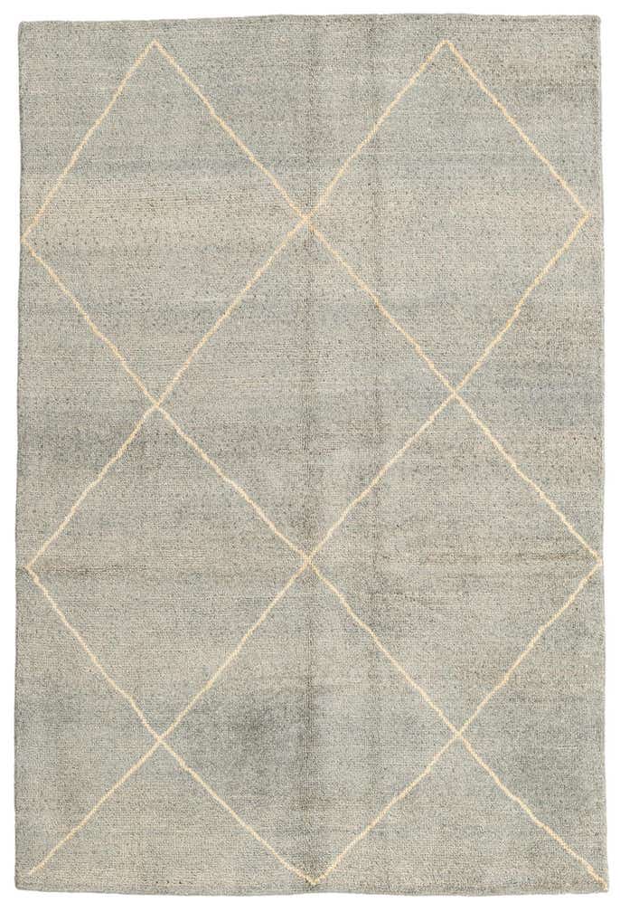 4' 6 x 6' 8 Hand Knotted Moroccan Wool Rug