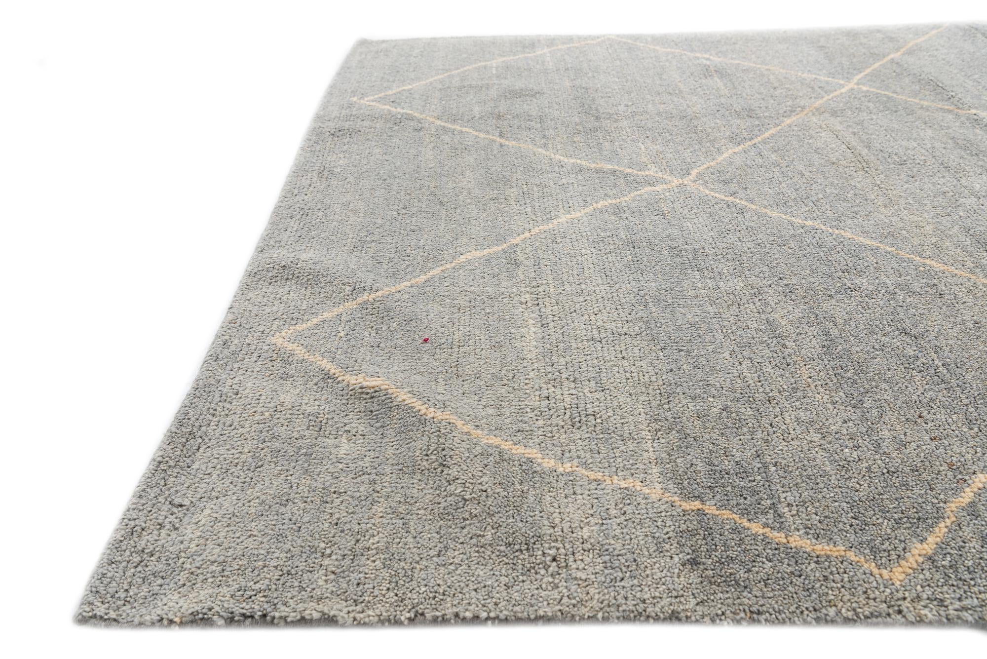 4' 5 x 6' 8 Hand Knotted Moroccan Wool Rug