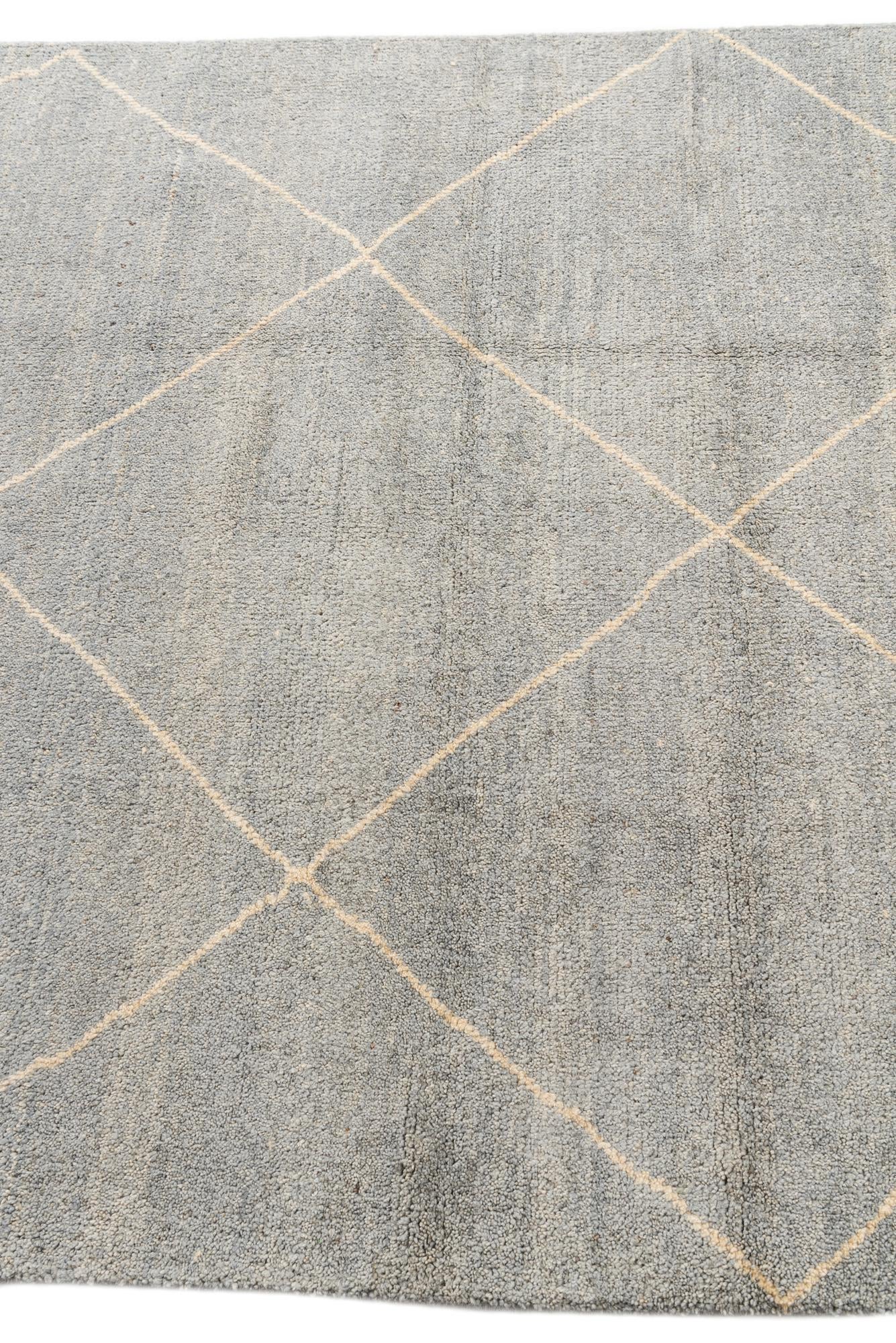 4' 5 x 6' 8 Hand Knotted Moroccan Wool Rug