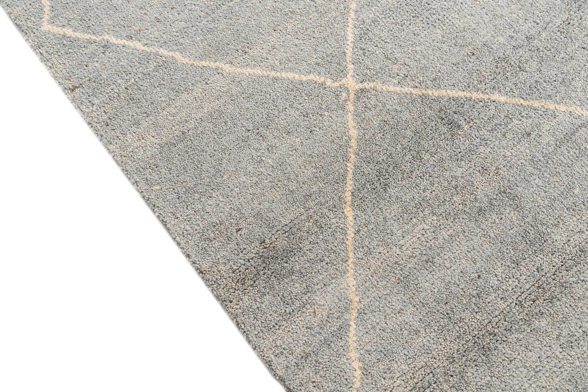 4' 5 x 6' 8 Hand Knotted Moroccan Wool Rug