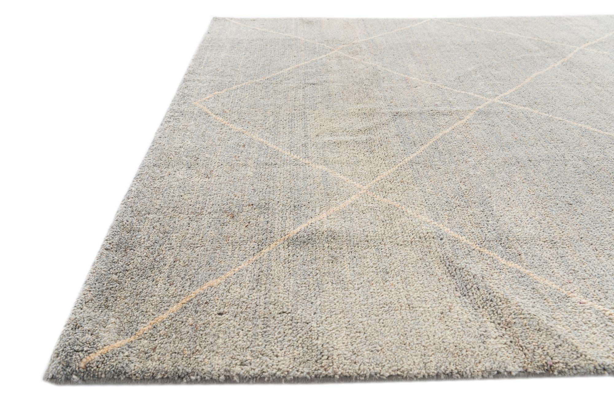 4' 7 x 6' 9 Hand Knotted Moroccan Wool Rug