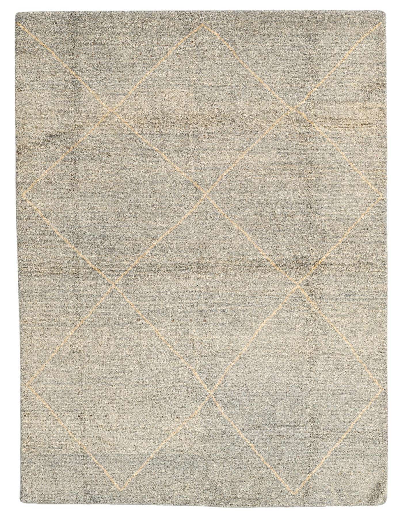 4' 7 x 6' 9 Hand Knotted Moroccan Wool Rug