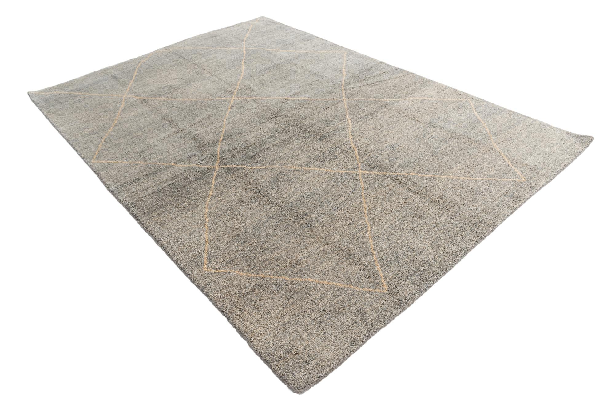 5' 7 x 8' 1 Hand Knotted Moroccan Wool Rug