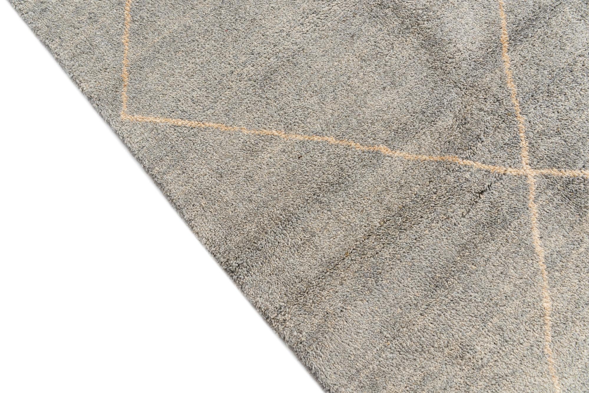 5' 7 x 8' 1 Hand Knotted Moroccan Wool Rug