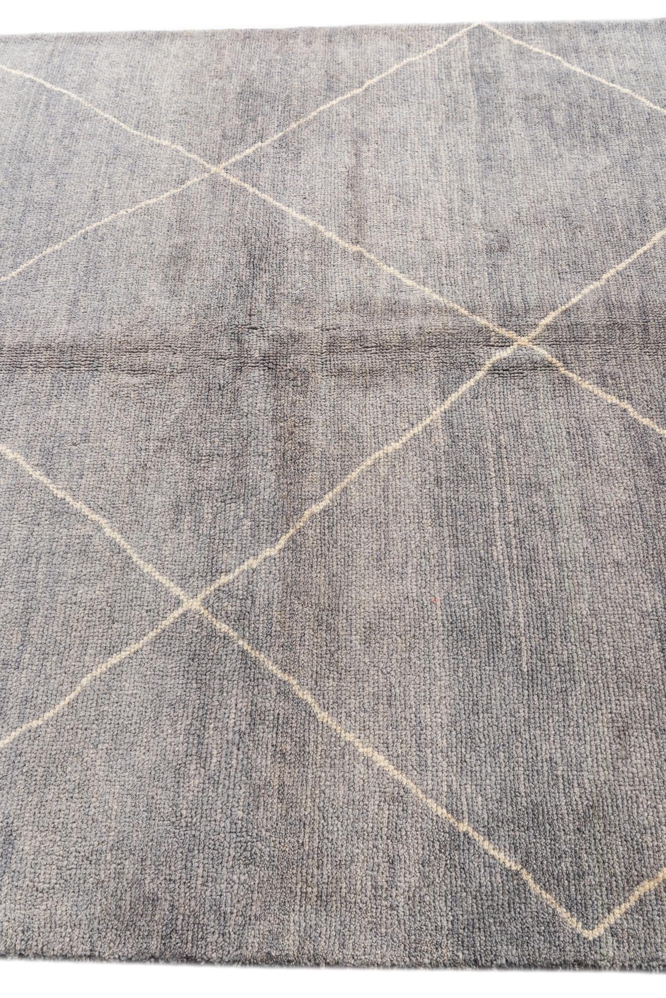 5' 7 x 8' 2 Hand Knotted Moroccan Wool Rug