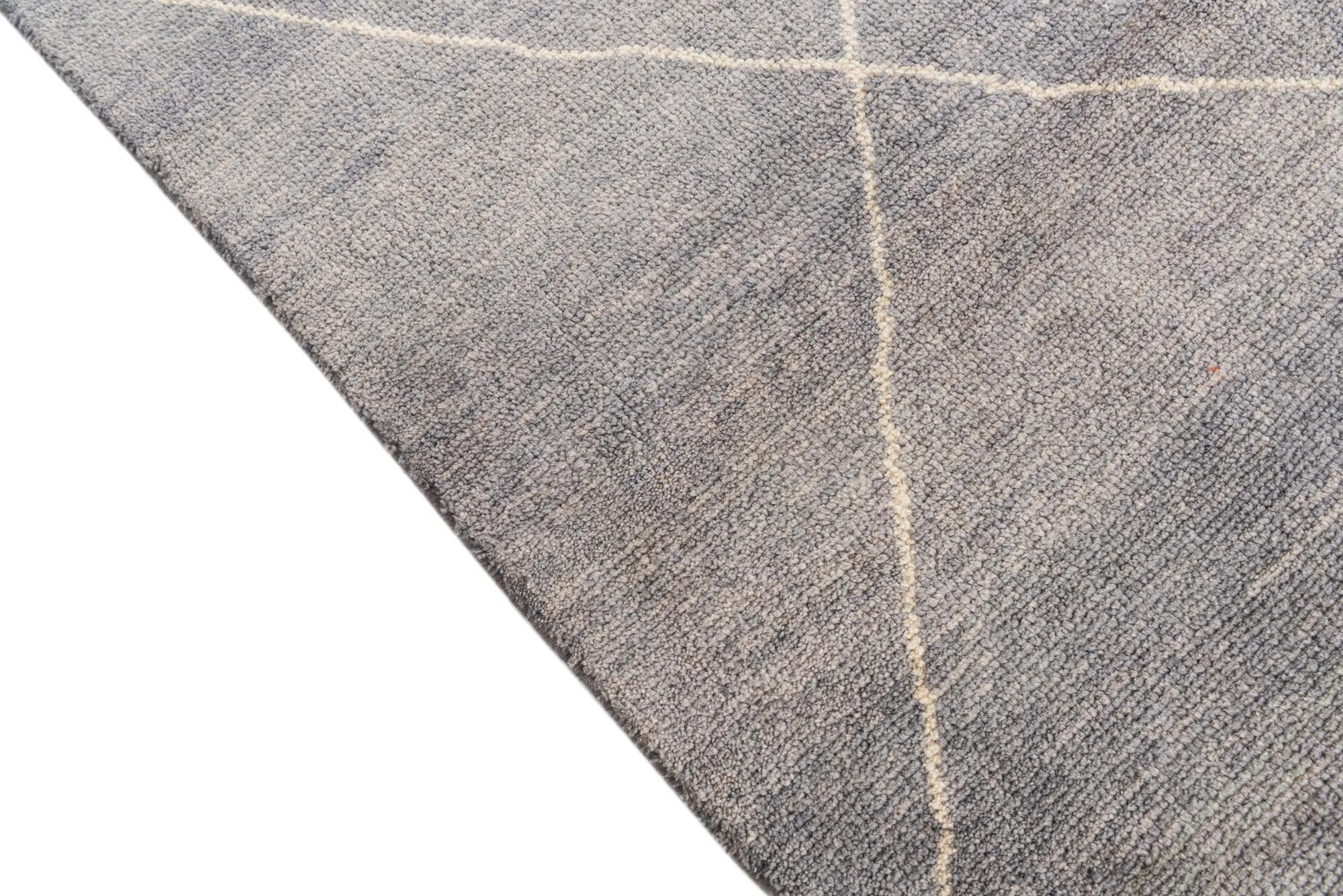 5' 7 x 8' 2 Hand Knotted Moroccan Wool Rug