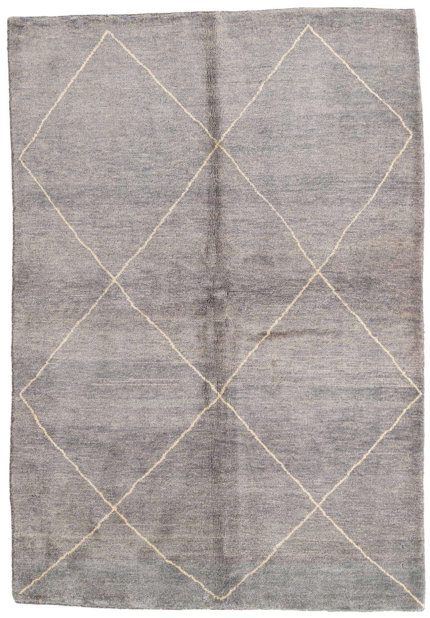 5' 7 x 8' 2 Hand Knotted Moroccan Wool Rug