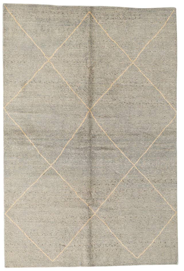 Detail image of 5' 6 x 8' 3 Hand Knotted Moroccan Wool Rug