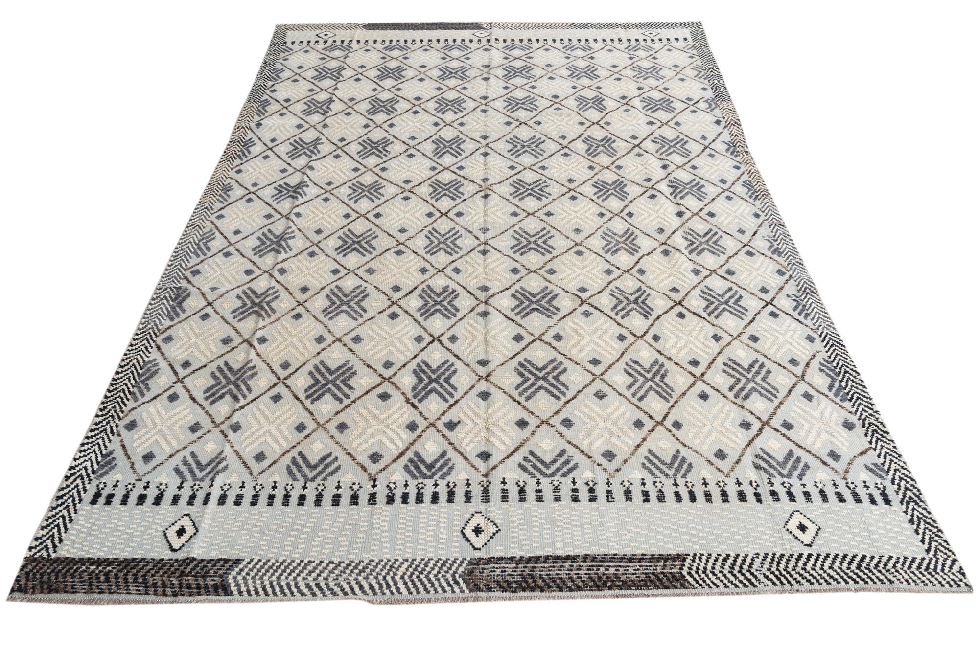 8' 5 x 12' 4 Hand Knotted Moroccan Wool Rug