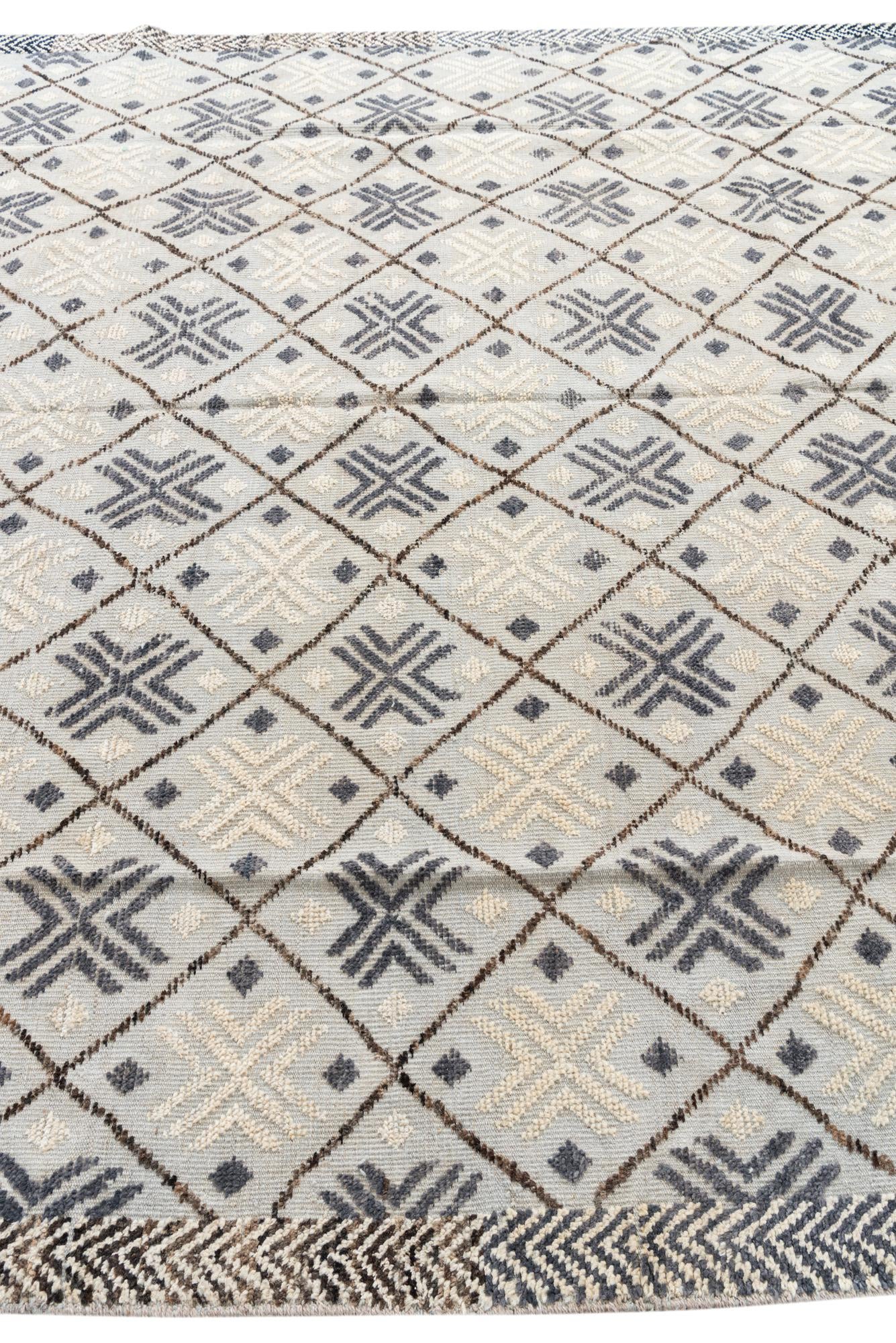 8' 5 x 12' 4 Hand Knotted Moroccan Wool Rug