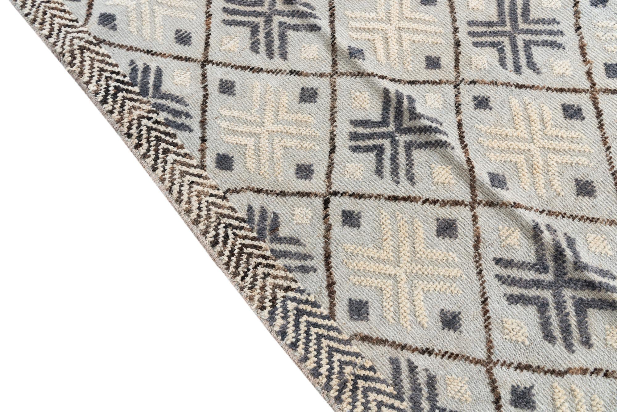 8' 5 x 12' 4 Hand Knotted Moroccan Wool Rug