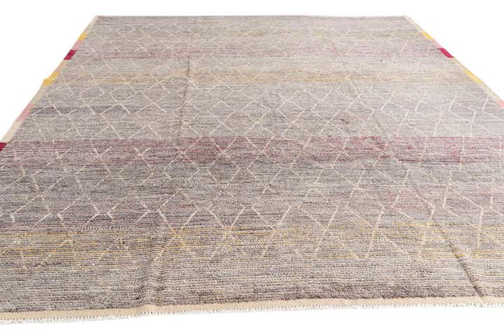 9' 10 x 12' 3 Hand Knotted Moroccan Wool Rug