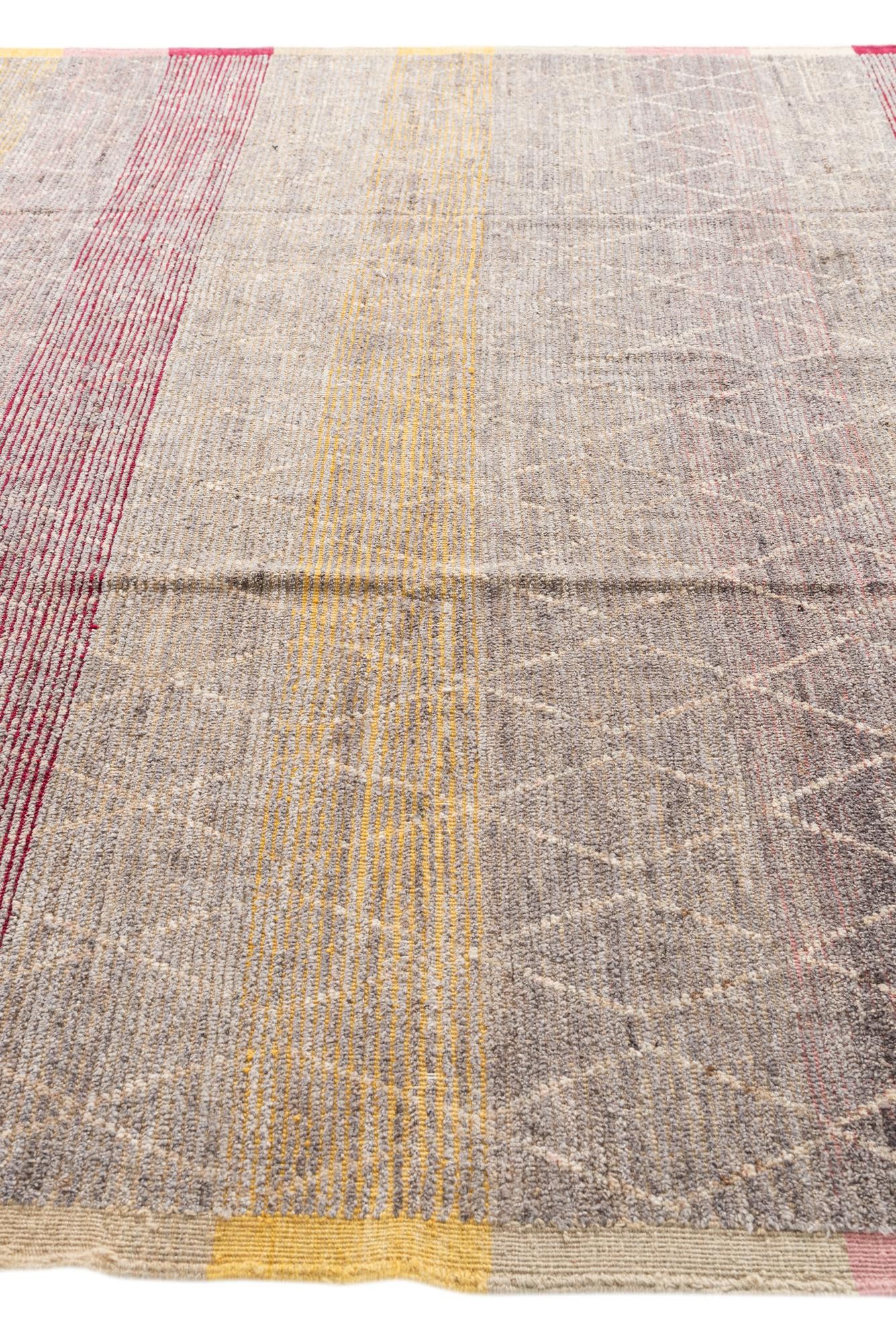 9' 10 x 12' 3 Hand Knotted Moroccan Wool Rug