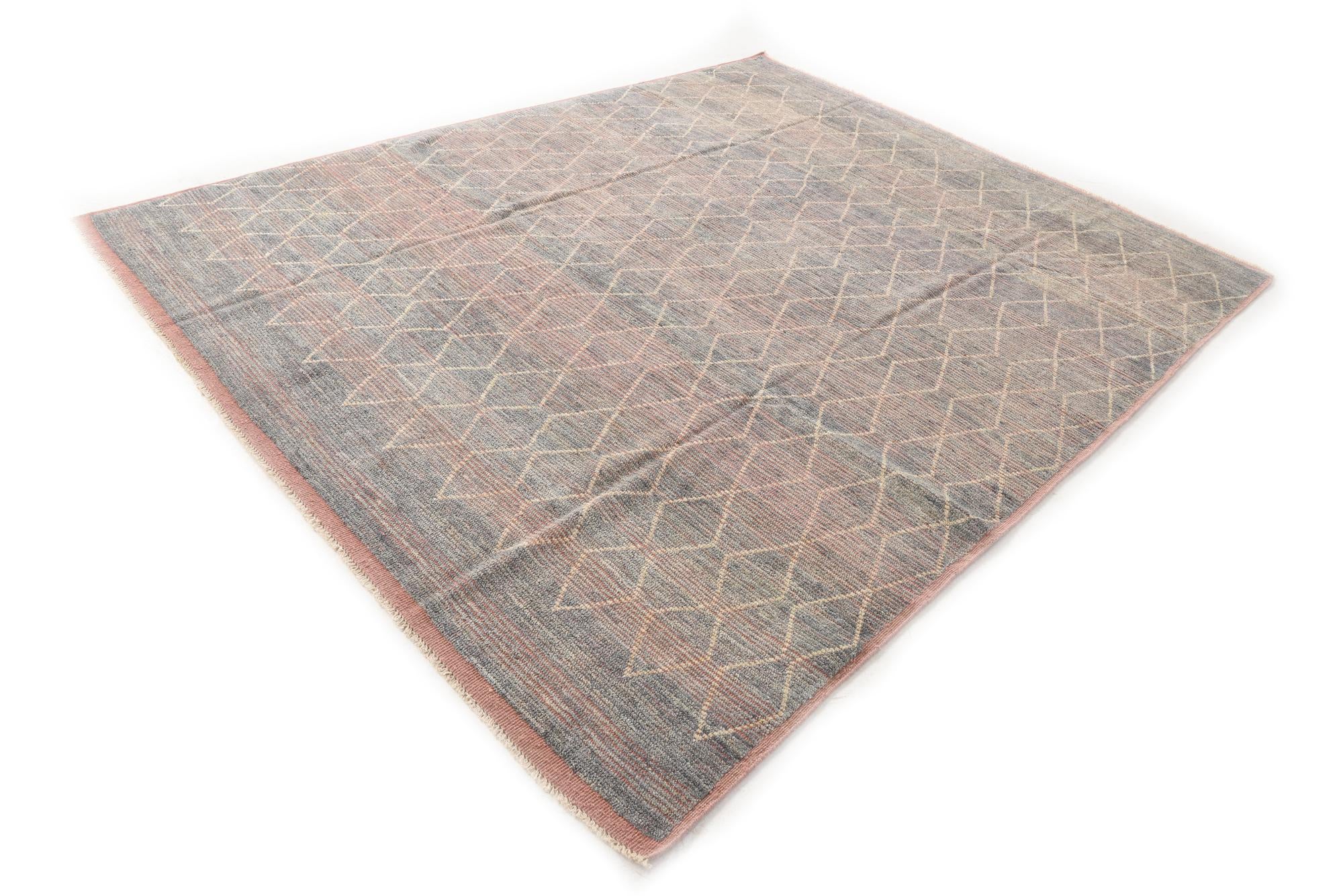 8' 2 x 10' 4 Hand Knotted Moroccan Wool Rug