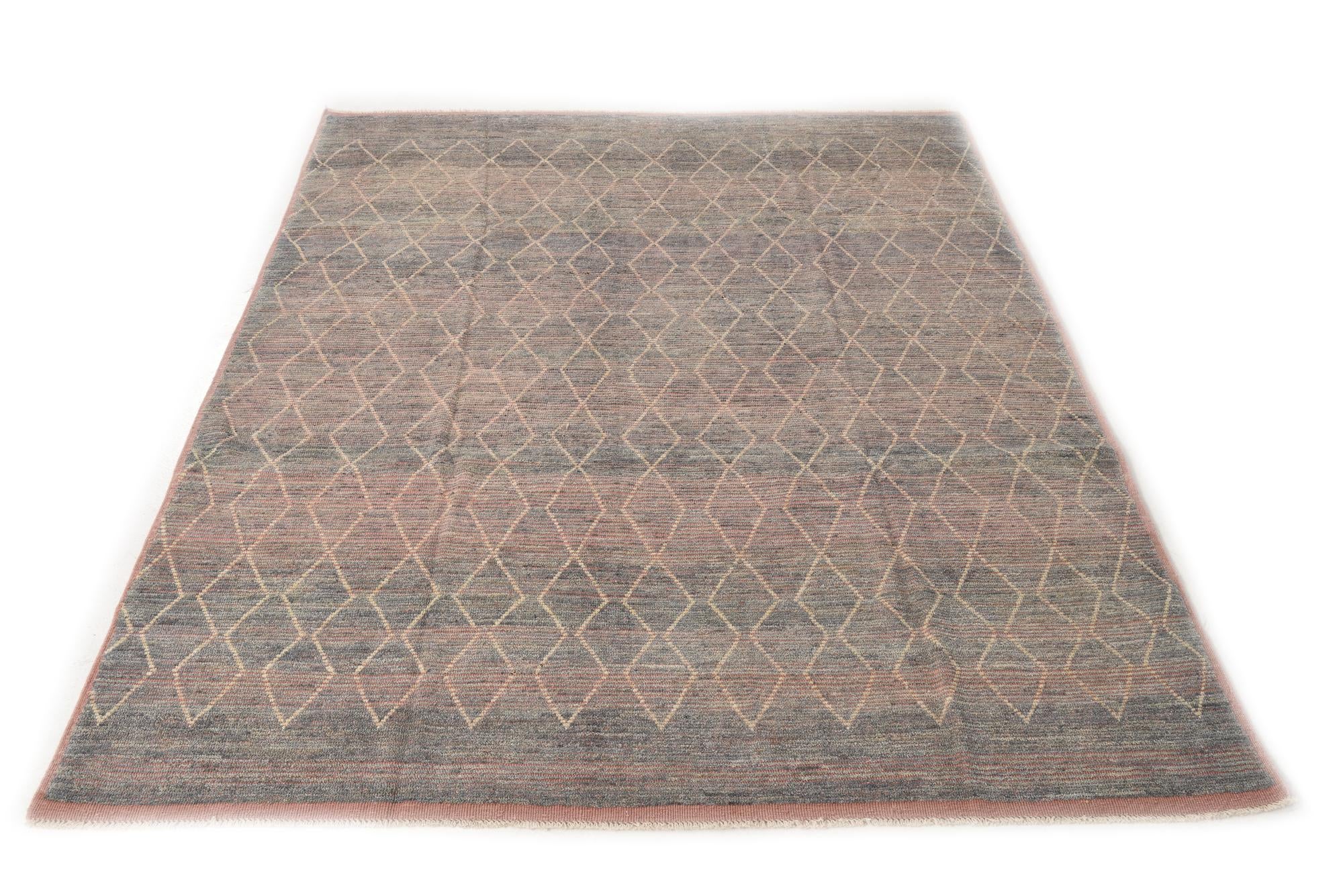 8' 2 x 10' 4 Hand Knotted Moroccan Wool Rug
