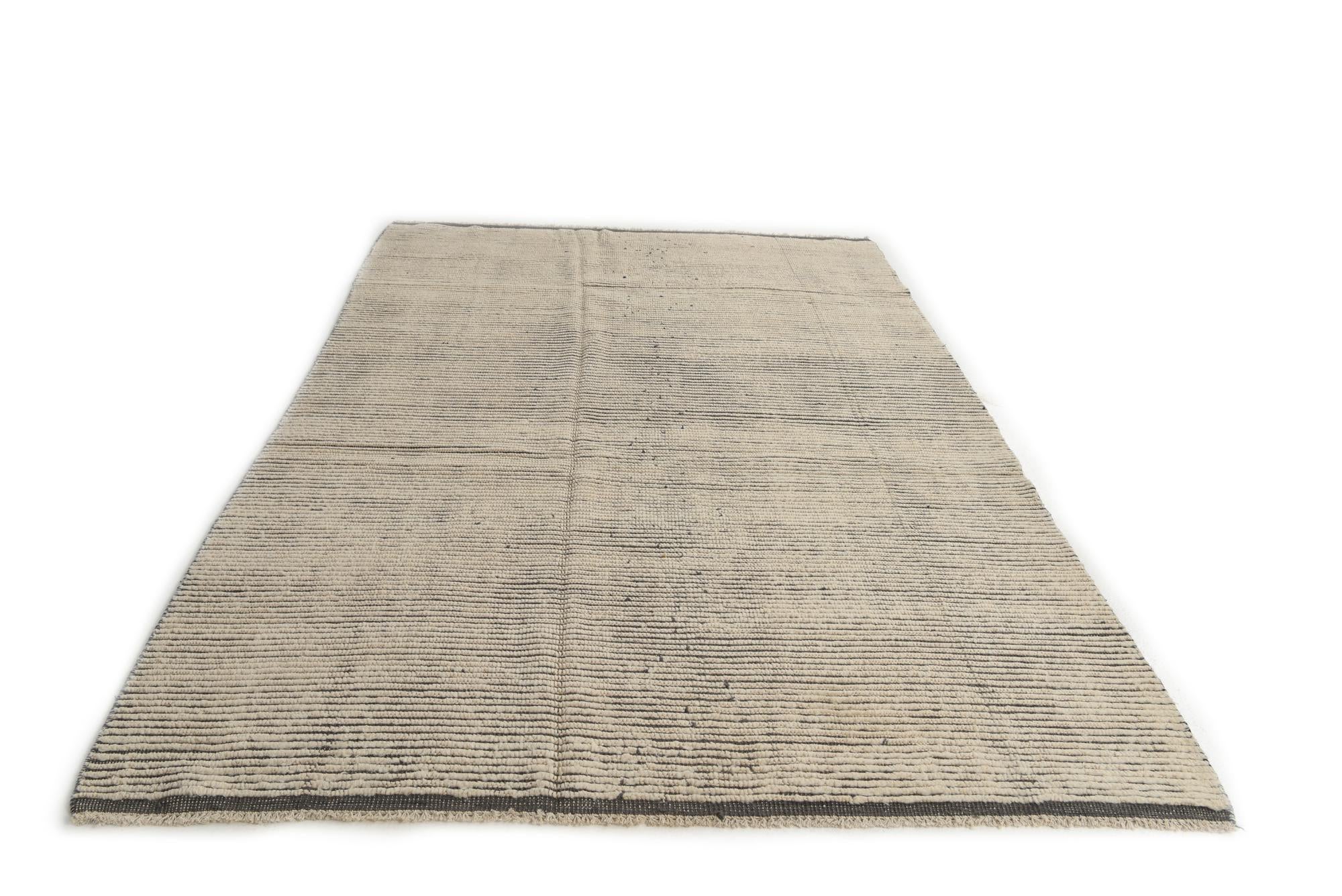 6' 3 x 9' 3 Hand Knotted Moroccan Wool Rug