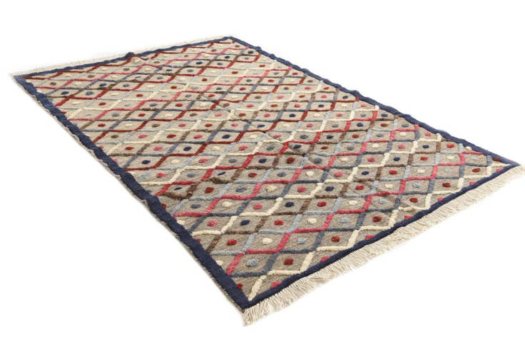 Detail image of 5' 8 x 7' 10 Hand Knotted Moroccan Wool Rug