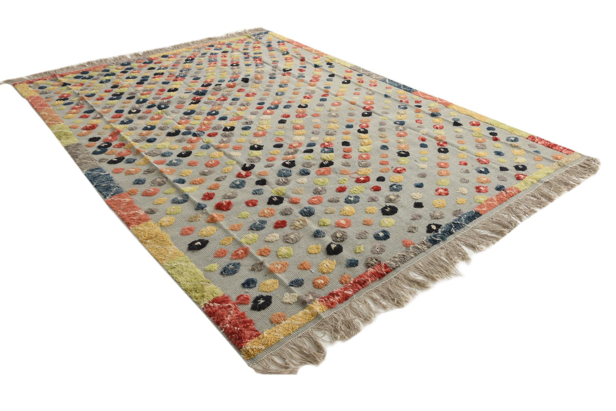 8' x 10' 6 Hand Knotted Moroccan Wool Rug