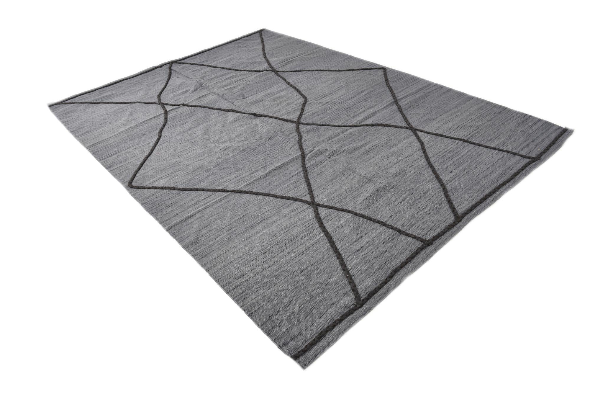 6' 11 x 9' 6 Hand Knotted Moroccan Wool Rug