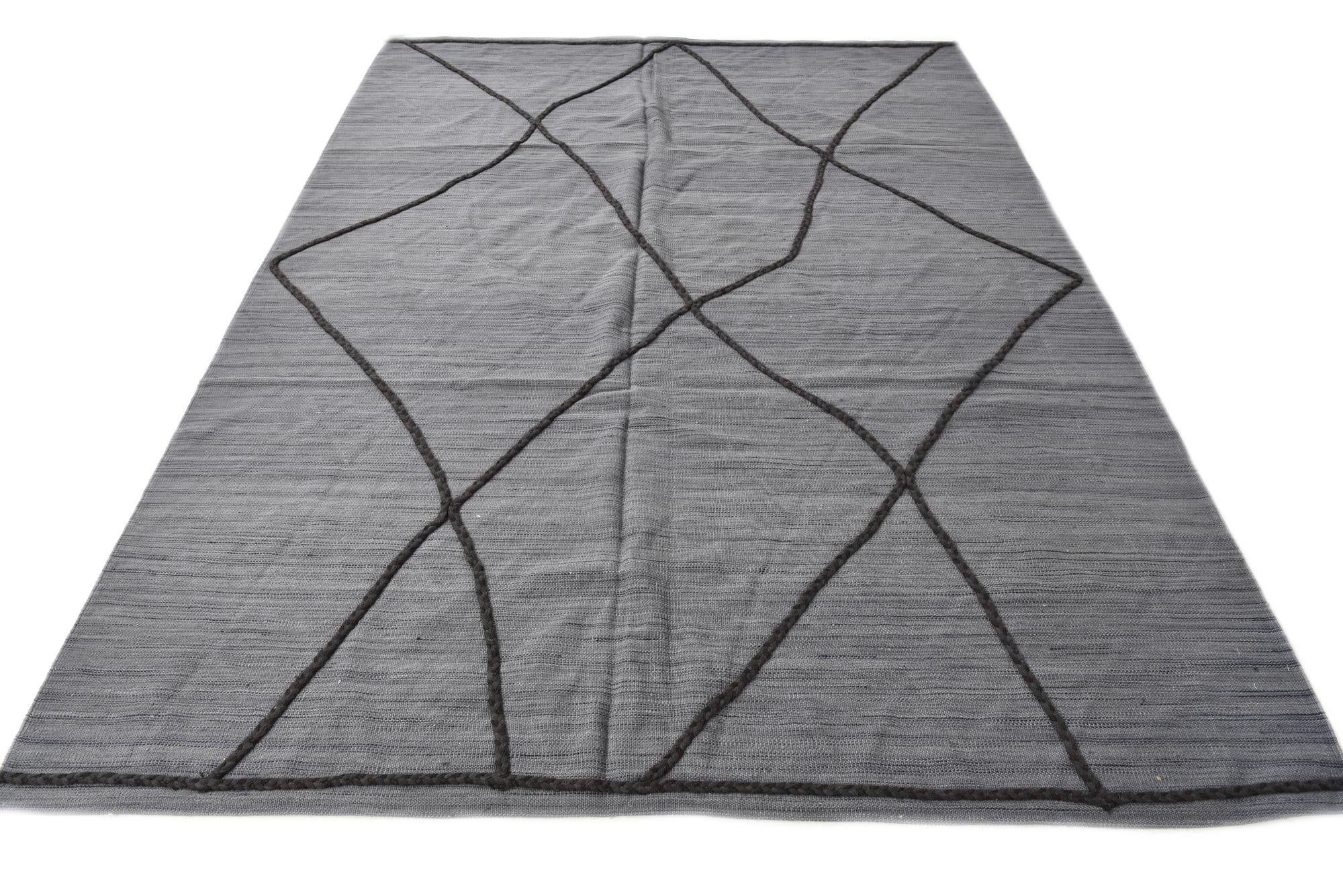 6' 11 x 9' 6 Hand Knotted Moroccan Wool Rug