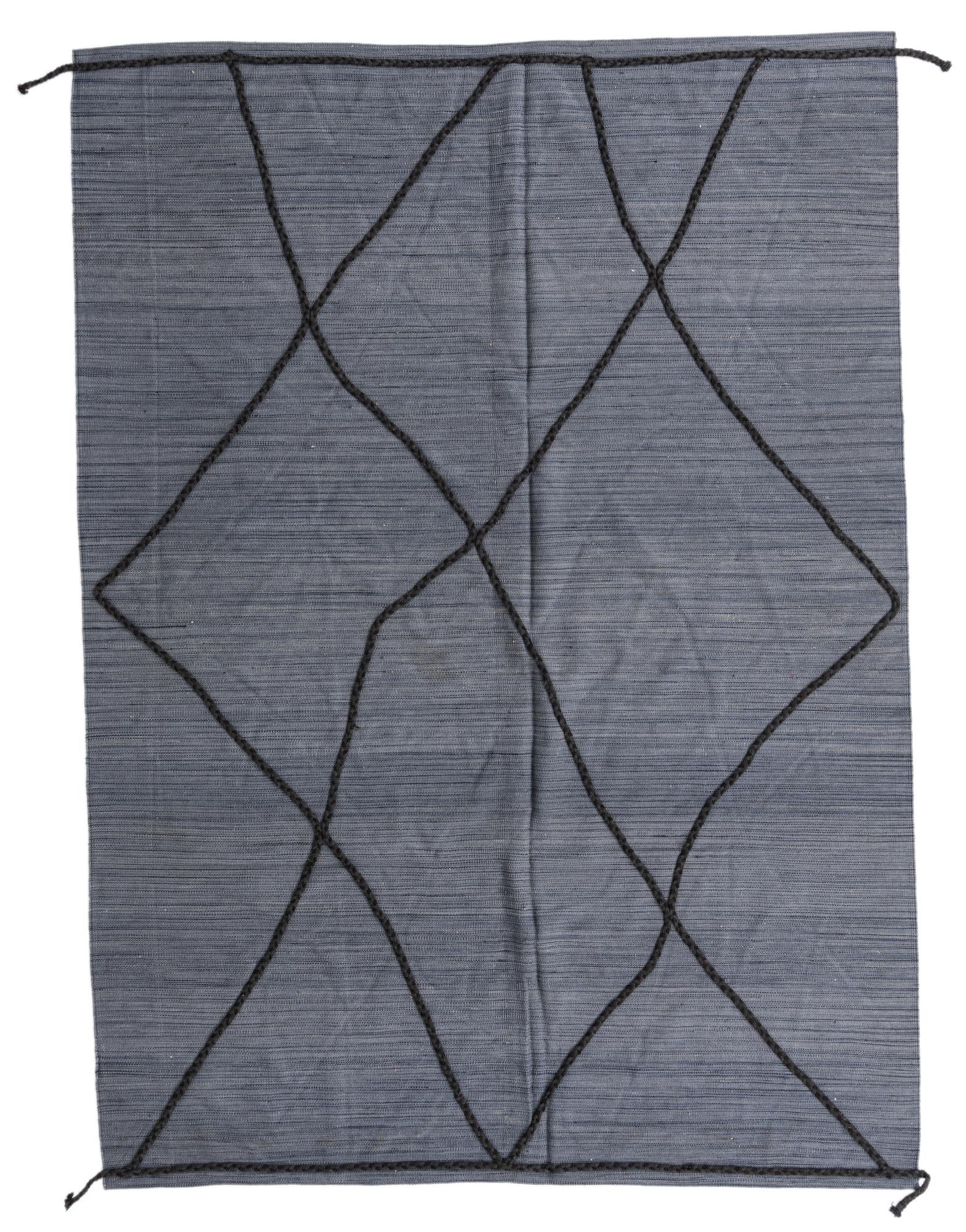 6' 11 x 9' 6 Hand Knotted Moroccan Wool Rug