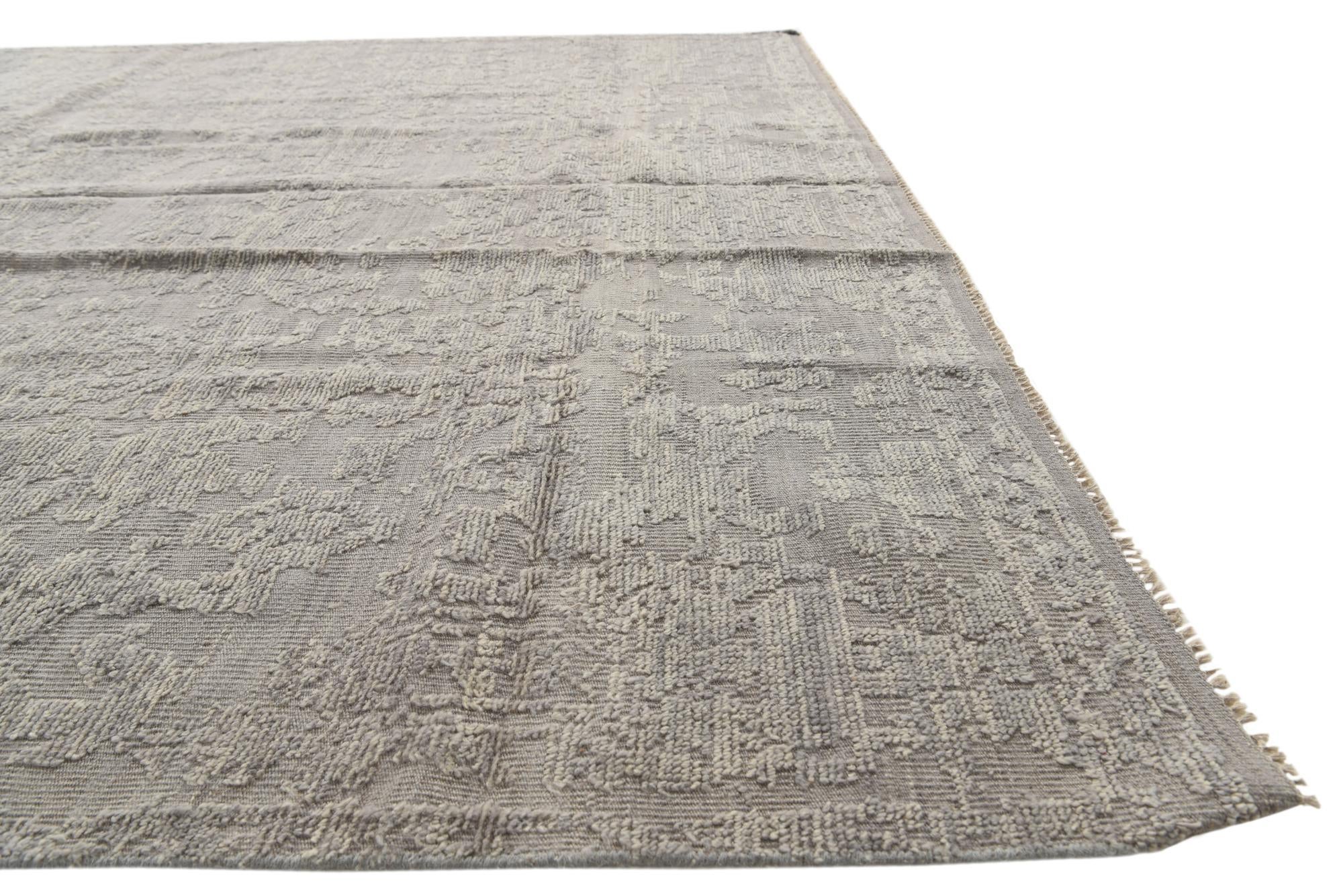 8' 7 x 12' 6 Hand Knotted Moroccan Wool Rug