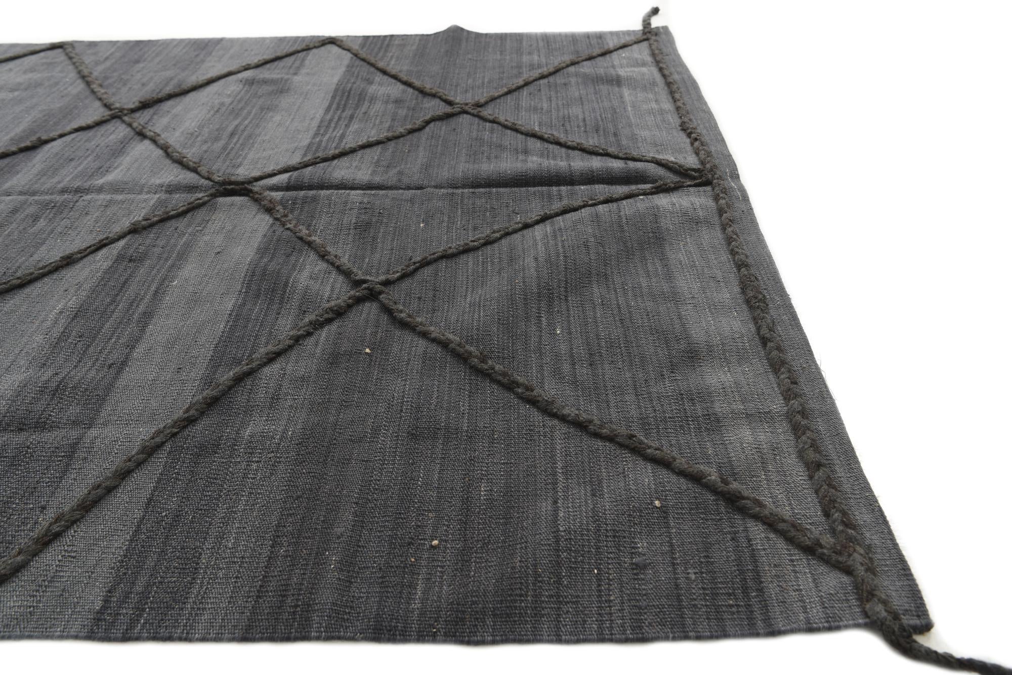 4' 9 x 6' 6 Hand Knotted Moroccan Wool Rug