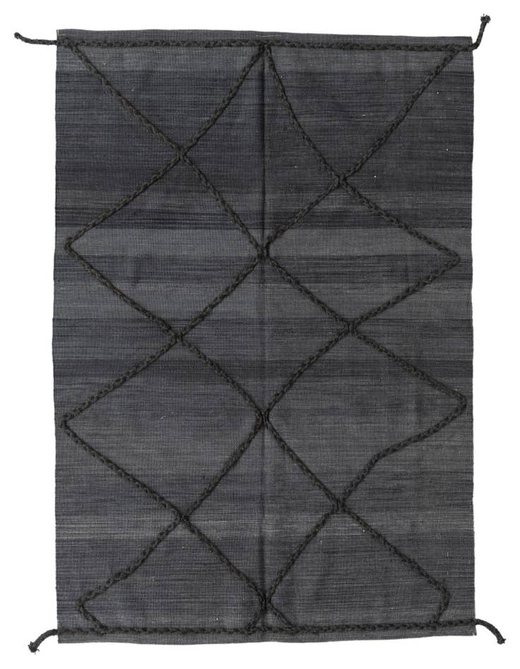 Detail image of 4' 9 x 6' 6 Hand Knotted Moroccan Wool Rug