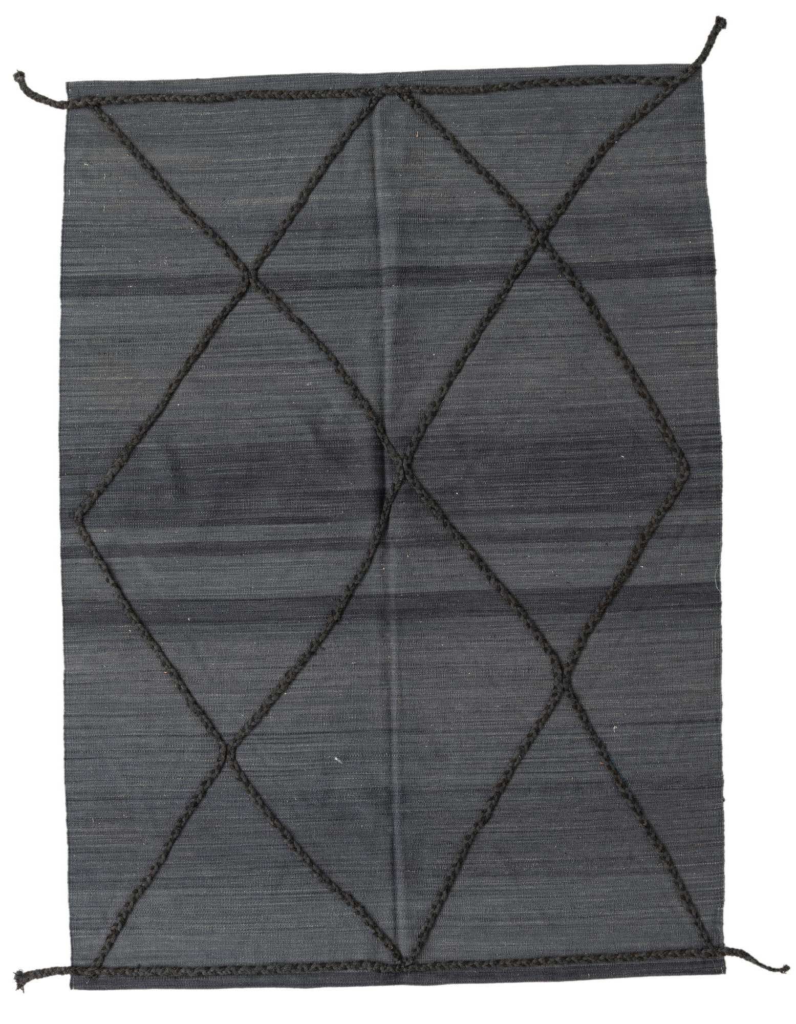 4' 9 x 6' 6 Hand Knotted Moroccan Wool Rug