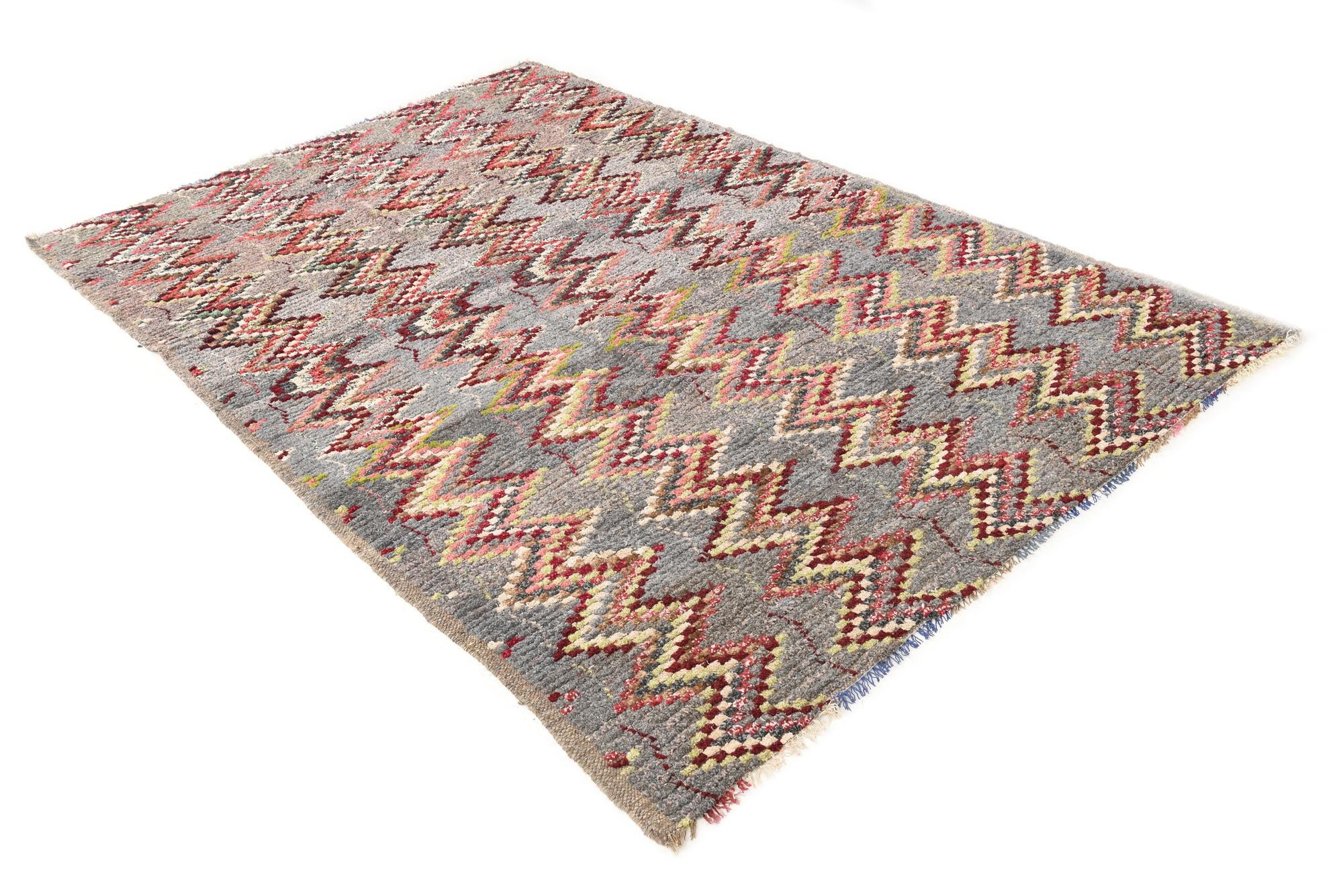 6' 3 x 9' 8 Hand Knotted Moroccan Wool Rug