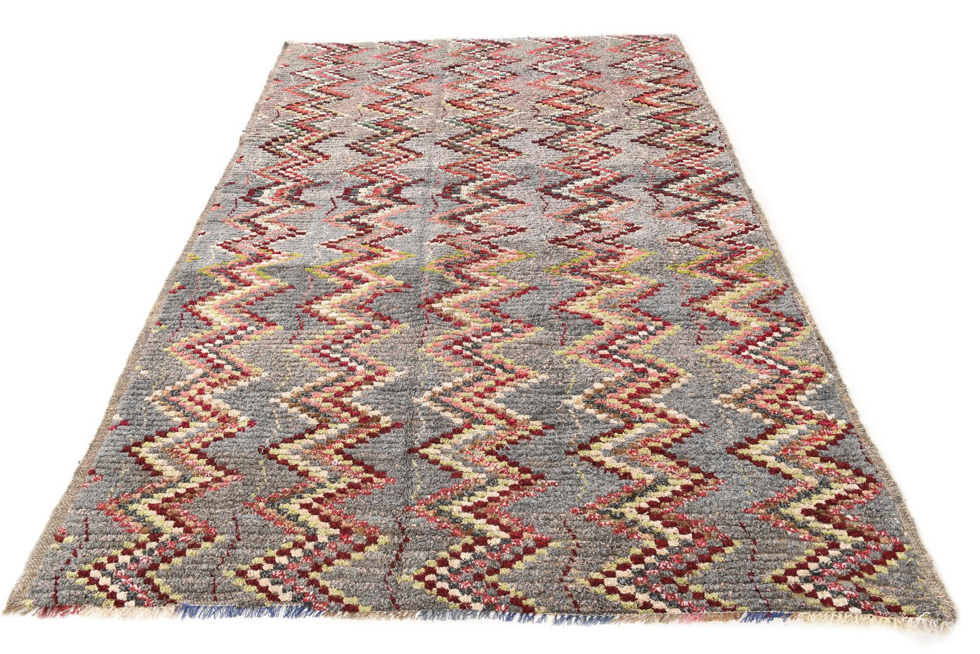 6' 3 x 9' 8 Hand Knotted Moroccan Wool Rug