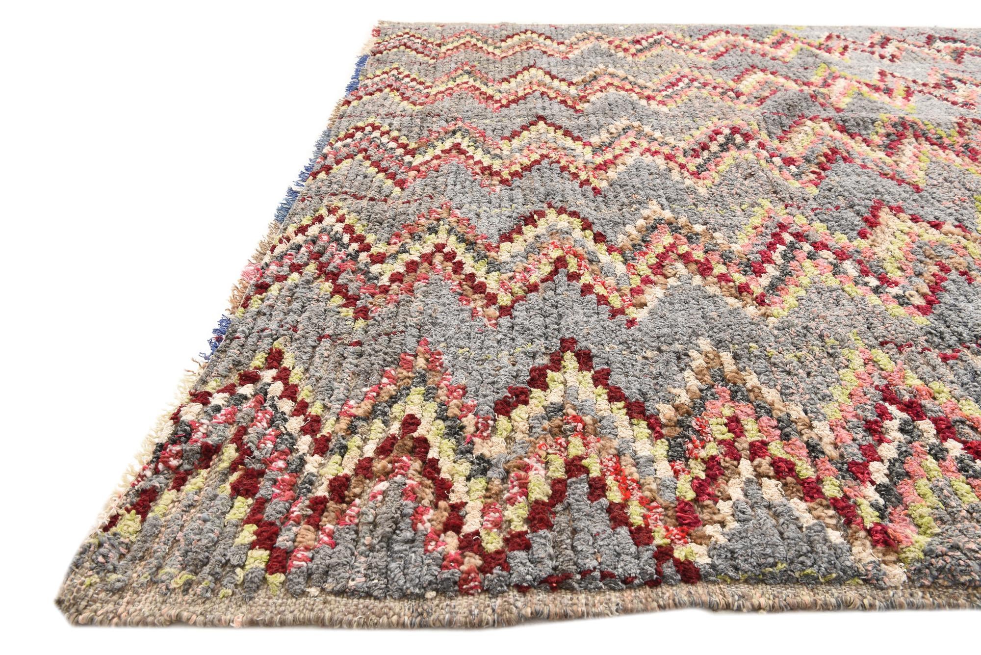 6' 3 x 9' 8 Hand Knotted Moroccan Wool Rug