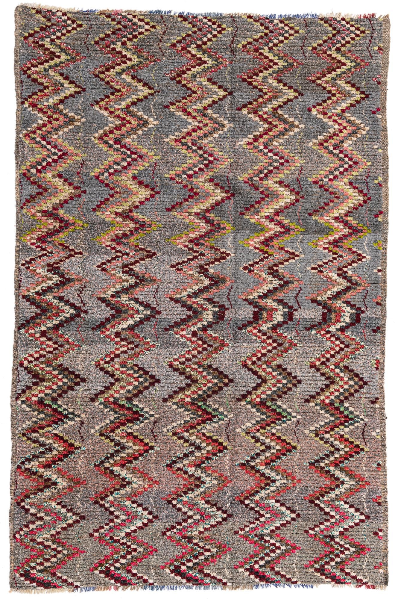 6' 3 x 9' 8 Hand Knotted Moroccan Wool Rug