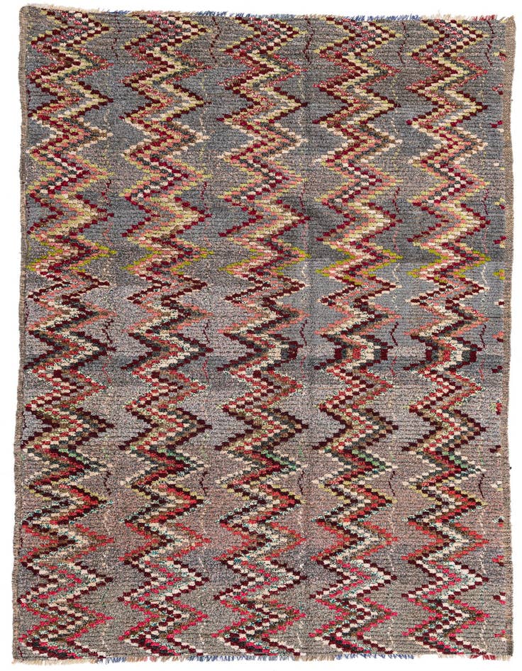 Detail image of 6' 3 x 9' 8 Hand Knotted Moroccan Wool Rug