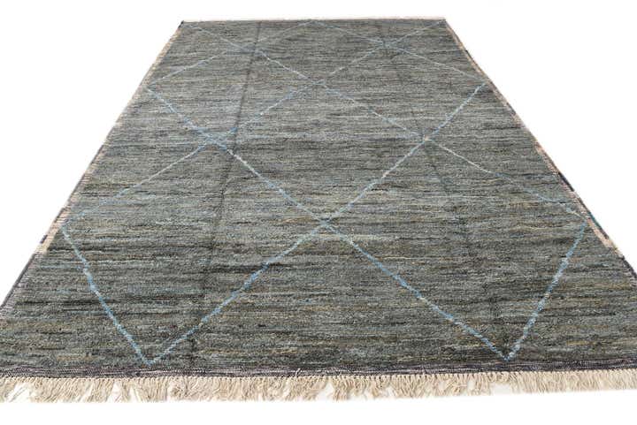 8' 9 x 12' 5 Hand Knotted Moroccan Wool Rug