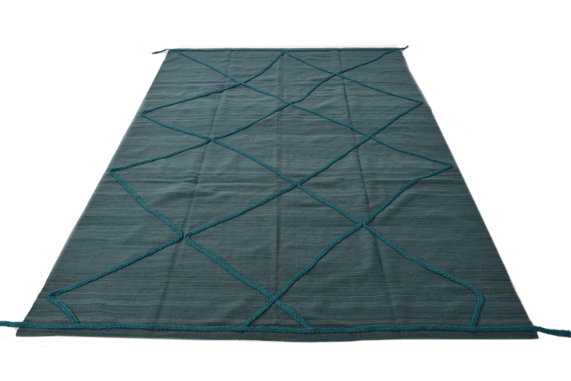 6' 7 x 9' 9 Hand Knotted Moroccan Wool Rug